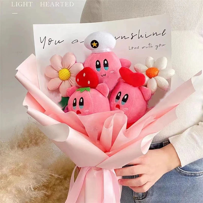 Anime Star Kirby Plush Bouquet Kawaii Cute Cartoon Plush Doll Toy Creative Valentine's Day Christmas Halloween Graduation Gifts