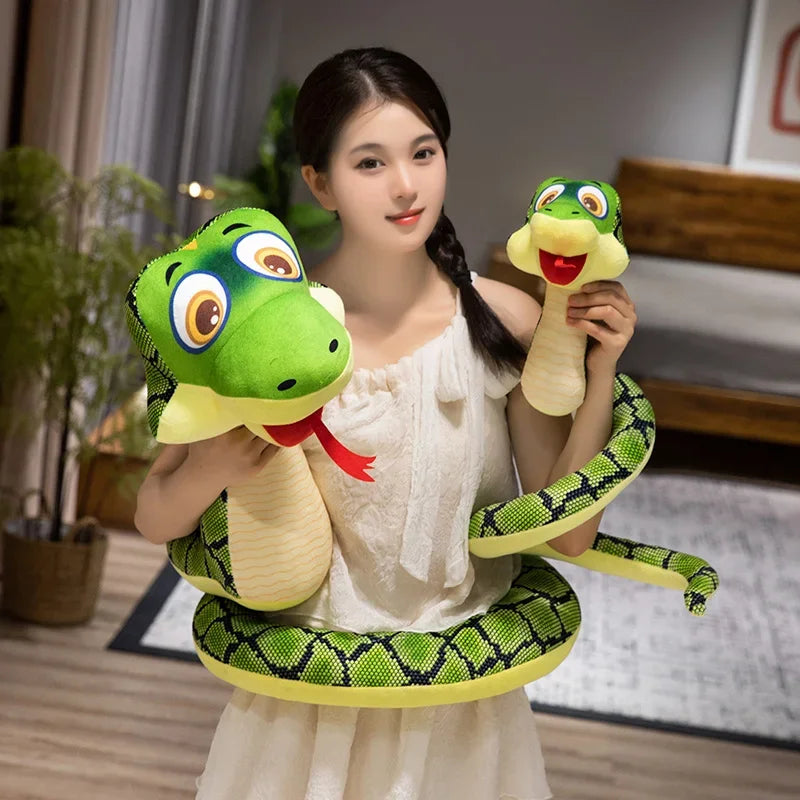 25/35/45cm Hot Sale Simulation Green Snake Plush Doll Reptile Funny Snake Holiday Birthday Gift Doll Home Decoration