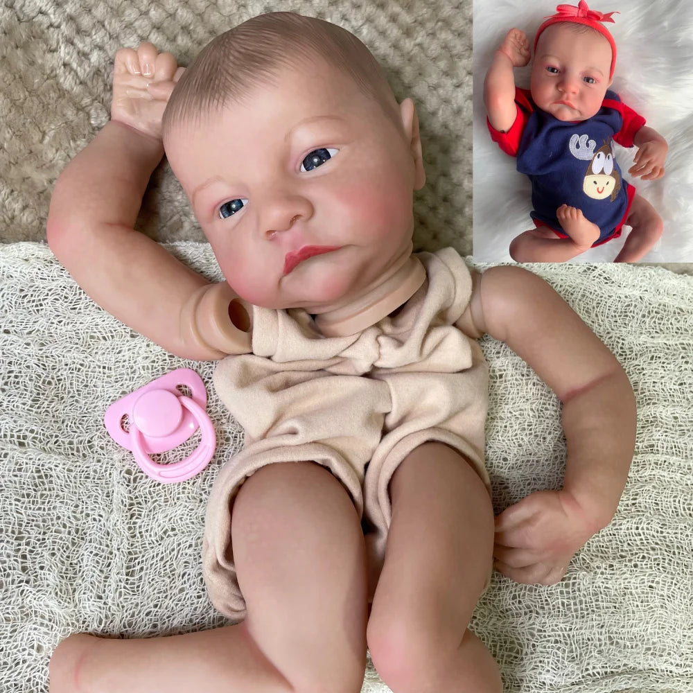 19Inch Already Painted Reborn Doll Kit Levi Awake 3D Painted Skin High Quality Unassembled Handmade Reborn Baby Doll Parts