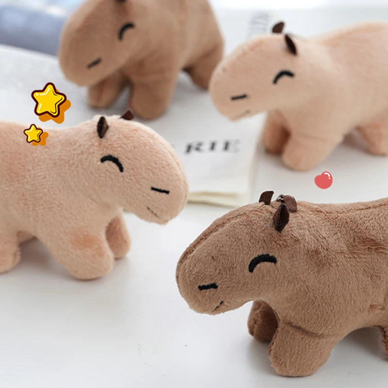 Cute Capybara Plush Toy Key Chain 12cm Stuffed Animals Keychain Bag Key Ring Pendant Car Key Accessories