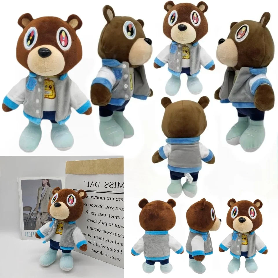 Kanye Teddy Bear Stuffed Plush Doll 26cm Cartoon Peripheral Soft High Quality Cute Bear Doll toy Throw Pillow Decoration Collect