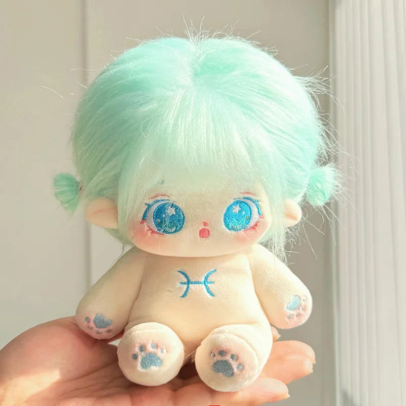 20cm New Plush Cotton Doll Idol Stuffed Super Star Figure Dolls Twelve Constellations Doll With Clothes Can Change Clothes Gift