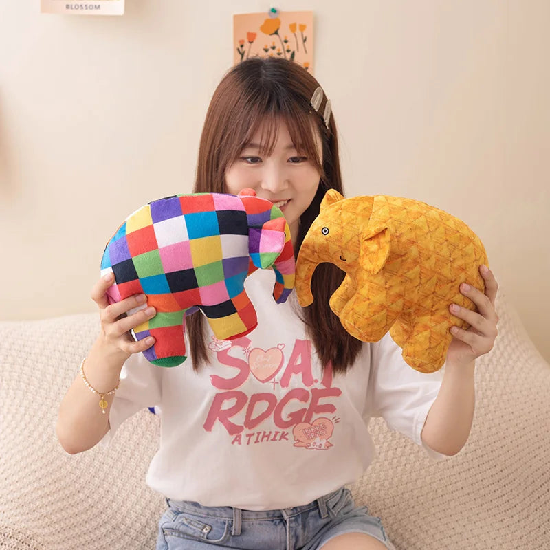 Cute Anime Elmer The Elephant Figure Plush Toy Stuffed Cartoon Bear Snake Dolls Soft Animals Pillow for Kids Xmas Halloween Gift