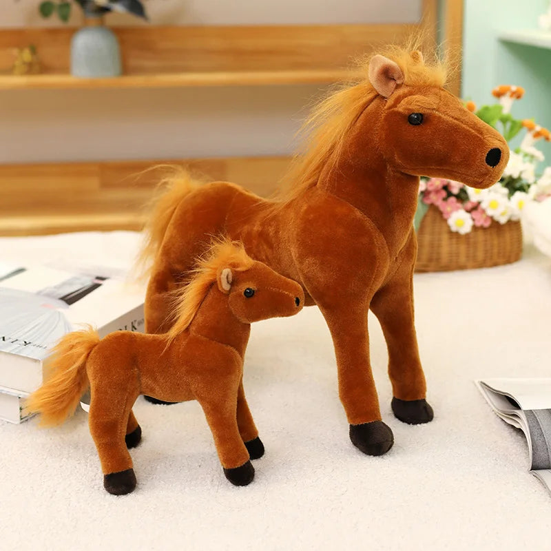 20/30/40cm Cartoon Simulation Horse Plush Foal Toys Anime Animal Stuffed Dolls Kawaii Home Decor Kids Xmas Birthday Gifts