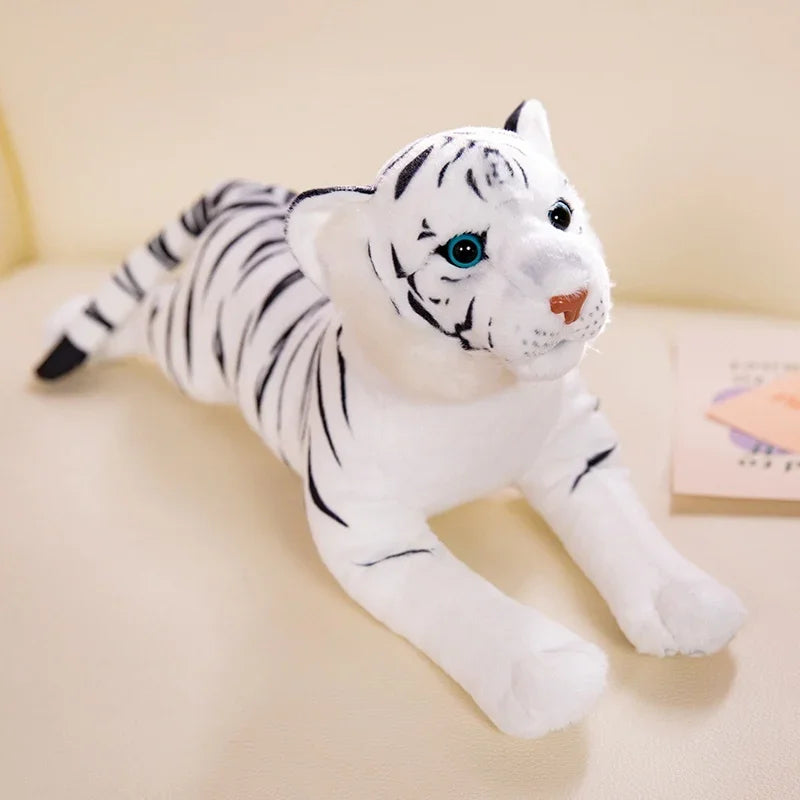 New Simulation Tiger Leopard Plush Toys Soft Wild Animals Simulation White Yellow Tiger Doll Children Kids Birthday Gifts