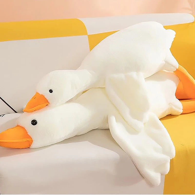 Cute Big White Goose Plush Toy Kawaii Huge Duck Sleep Pillow Cushion Soft Stuffed Animal Doll Birthday Gift For Kids