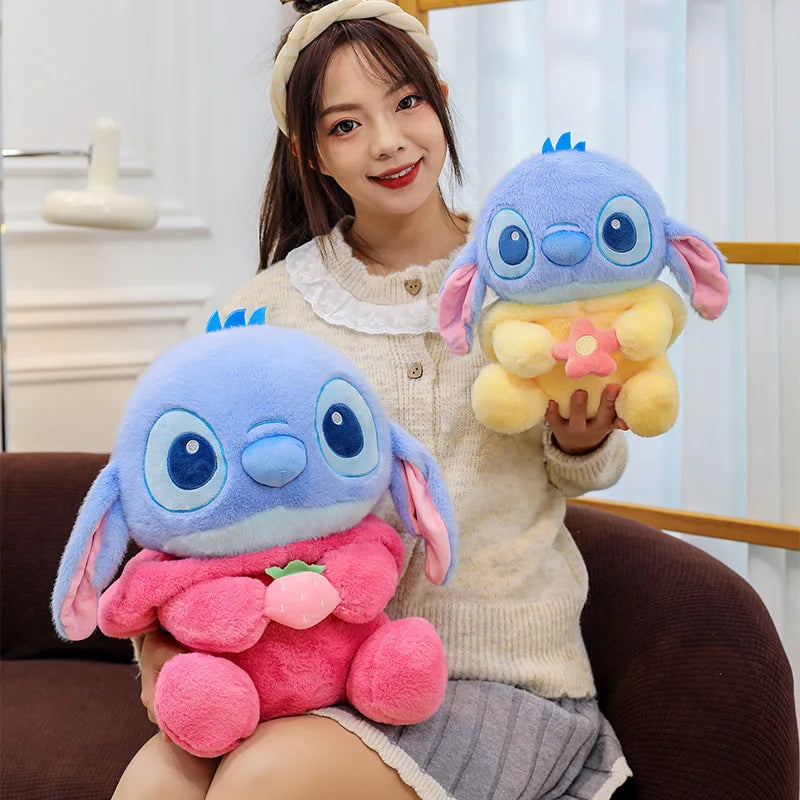 20/30cm Disney Stitch Plush Toy Strawberry Bear Style Stitch Children's Christmas Pillow Doll Batch Anime Pillows Doll