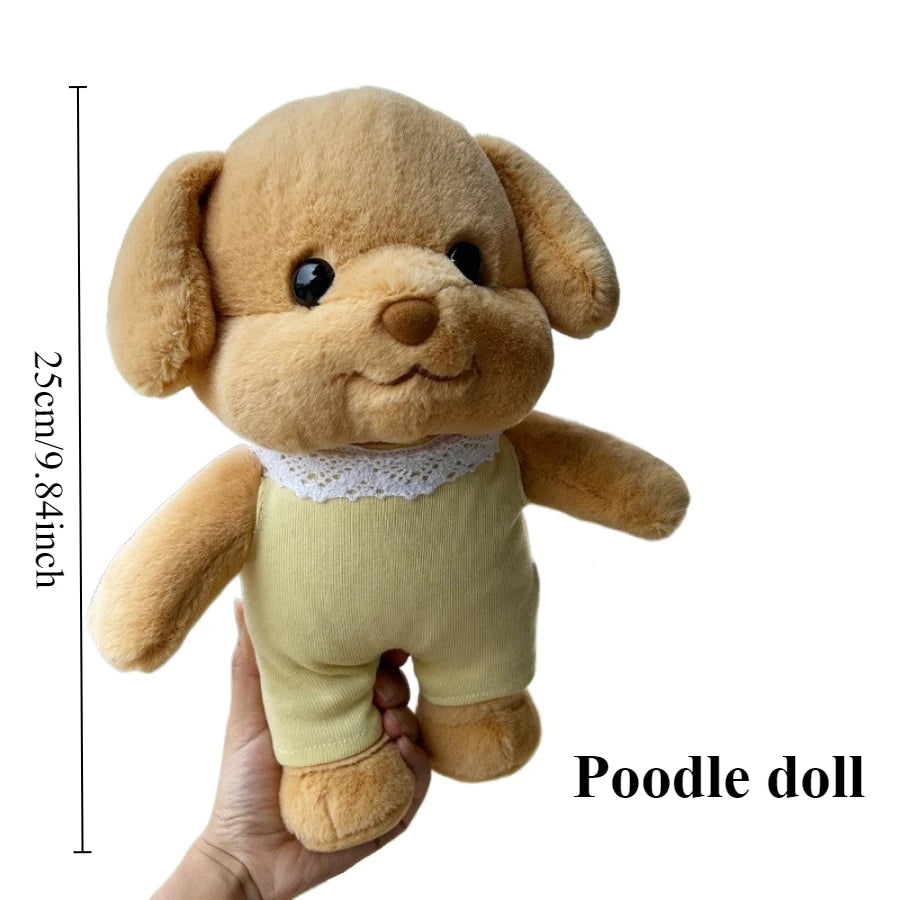 Cute Poodle Dog Plush Backpack Yellow Puppy Plushie Doll Kawaii Simulation Anime Stuffed Plush Toy Gifts for Girlfriend