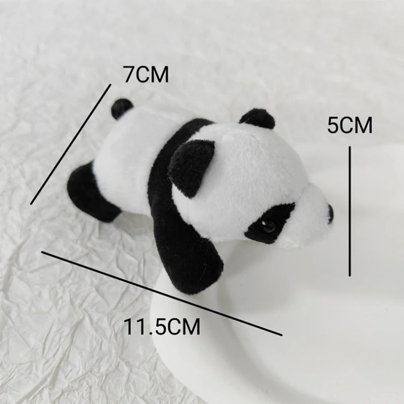 Cute Panda Plush Brooches Soft Cartoon Animal Brooch Pin Stuffed Dolls Charm Bag Pendant Gifts Clothing Accessories