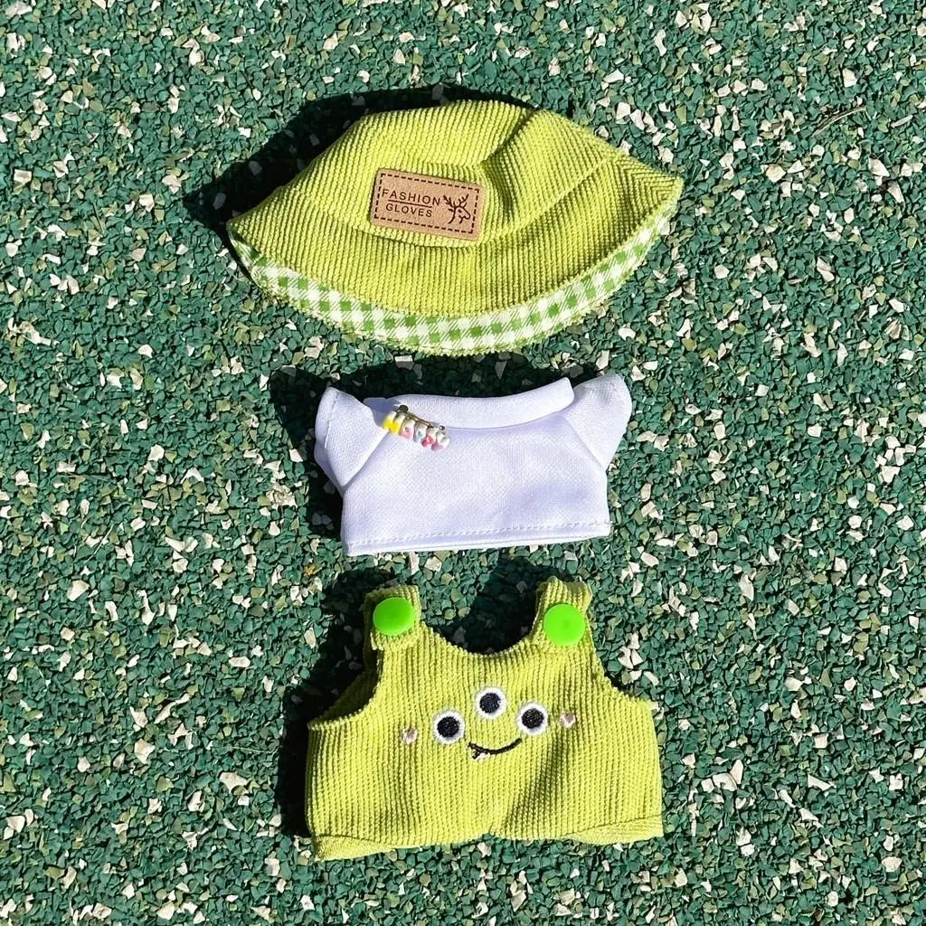 For 17cm labubu Doll Clothes Sitting Party Macaron Doll Overalls  Match Hoodies Dolls Accessories Cute Decoration Little clothes