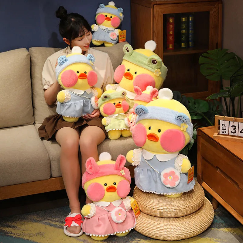 Cute Yellow Cafe Ducks StuffedSoftToy Kawaii Soothing Toys  Dolls Pillow A Must Have For Birthdays