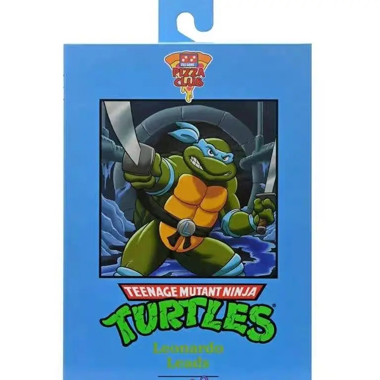 Hot 4pcs/set NECA Animated version Turtles Figures Pizza Club Turtles Anime Action Figure Model Figurine Toys Bookshelf Ornament