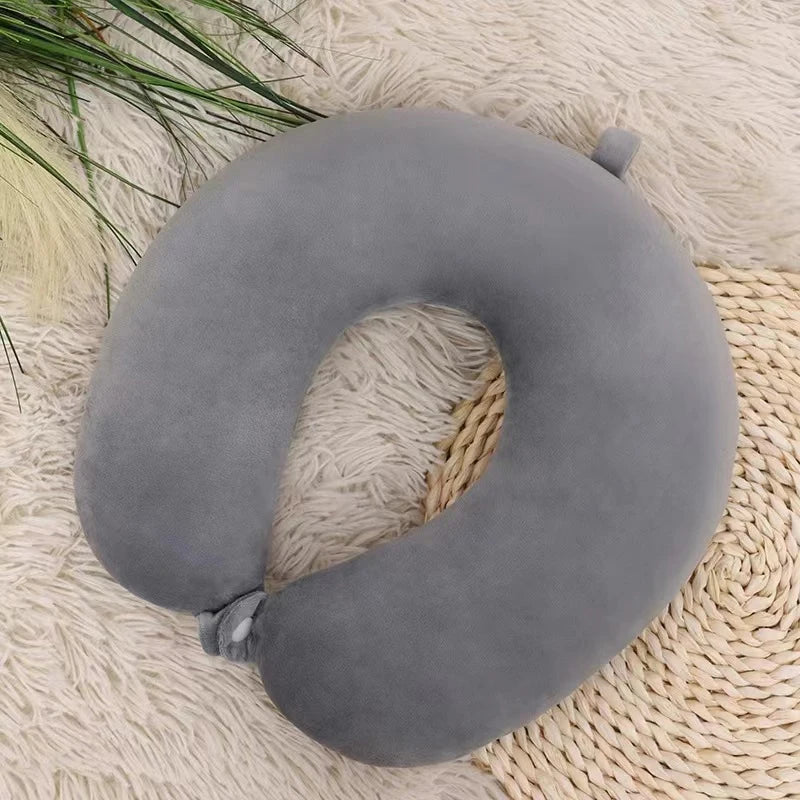 Simple fashion plush U-shaped pillow driving travel neck pillow nap pillow comfortable relief fatigue