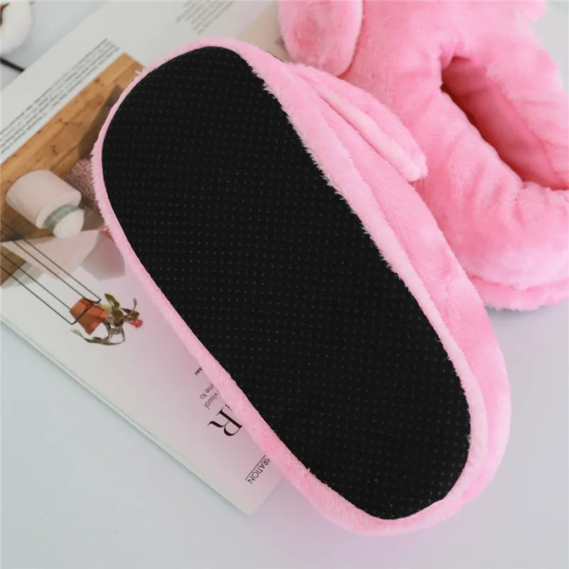 Winter lovely Home Slippers Chausson Shoes Women Flamingo slippers pantuflas unicornio pantoufle femme Warm Cotton Shoes hy24