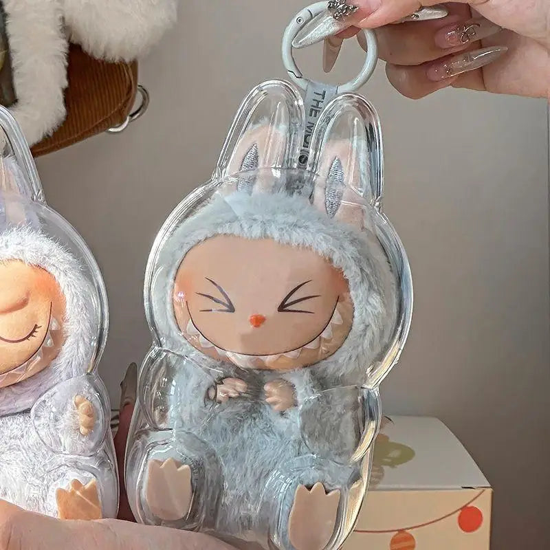 For Labubu V2 protective cover labubu plush doll dust box going out portable doll pendant pain bag