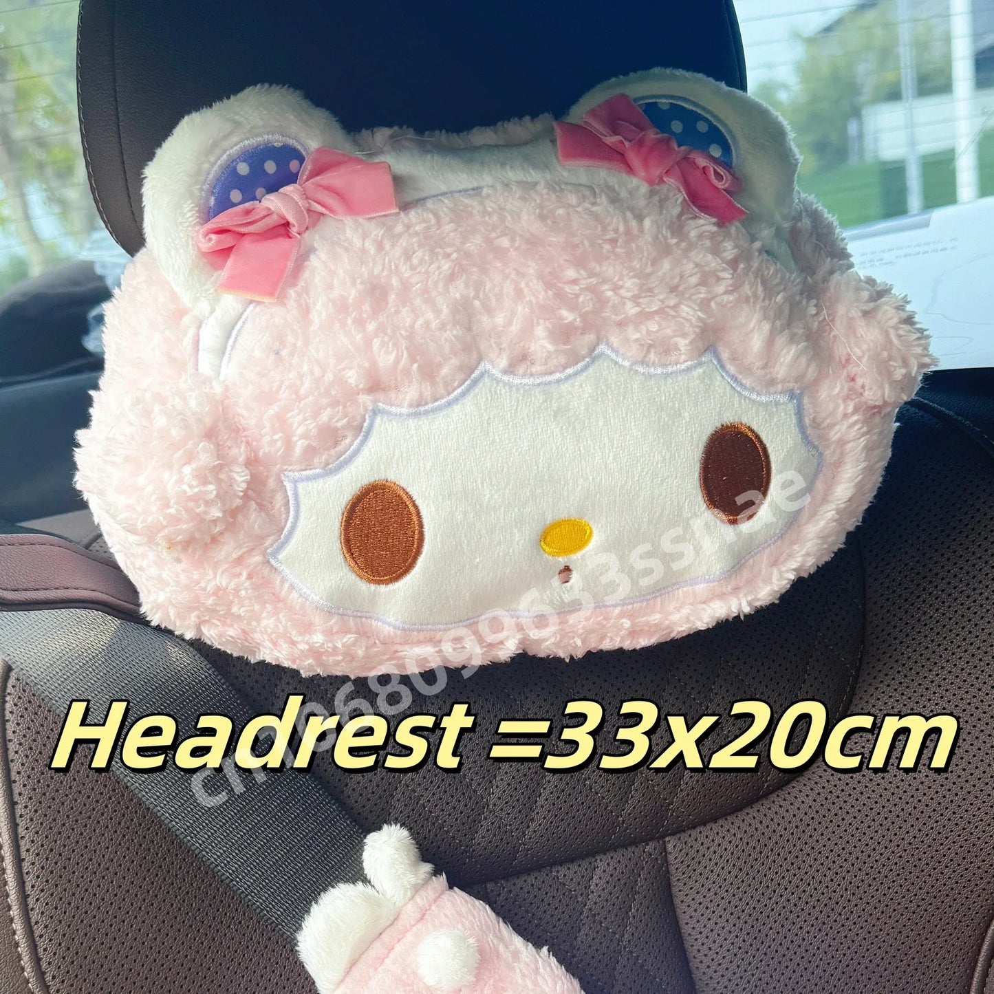 Sanrio Sweet Girl My Melody Back Cushion Headrest Seat Belt Cover Stuffed Anime Cuddly Pillow Sofa Bed Home Decor Xmas Gifts