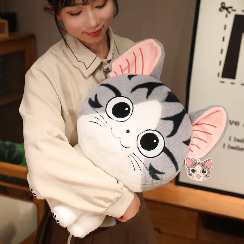 24-35cm Kawaii Cat Plush Toys Anime Character Chi Chi's Cat Stuffed Doll Soft Cheese Cat Home Decro