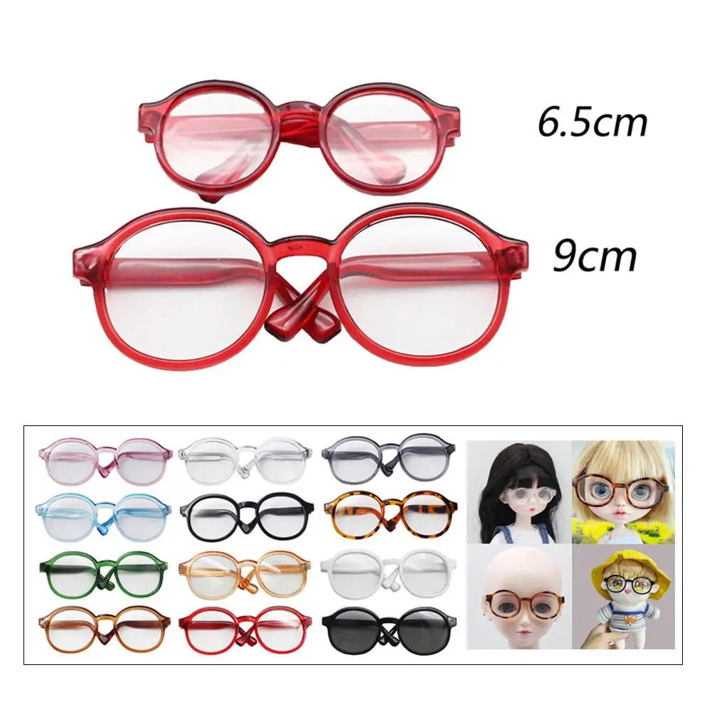 6.5/9cm Cute Plastic Glasses for 15cm Labubu and 60cm BJD Dolls and 1/3 BJD Dolls Toy(no doll)