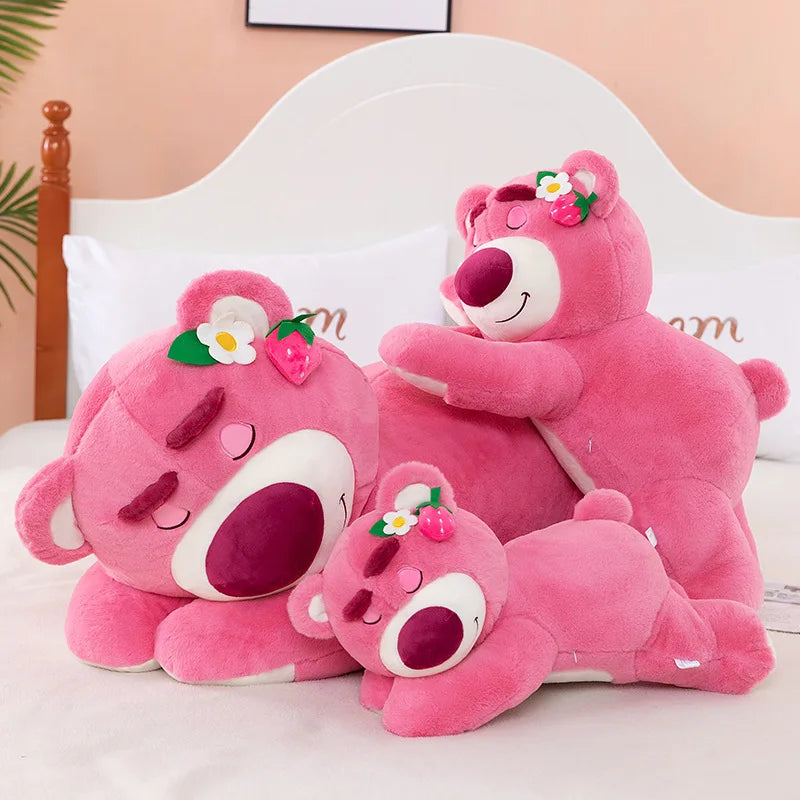 90cm Big Size Disney Toy Cute Bear Strawberry Sofa Plush Pillow Stuffed Toys Children Girls Friends Festivals Birthday Gift