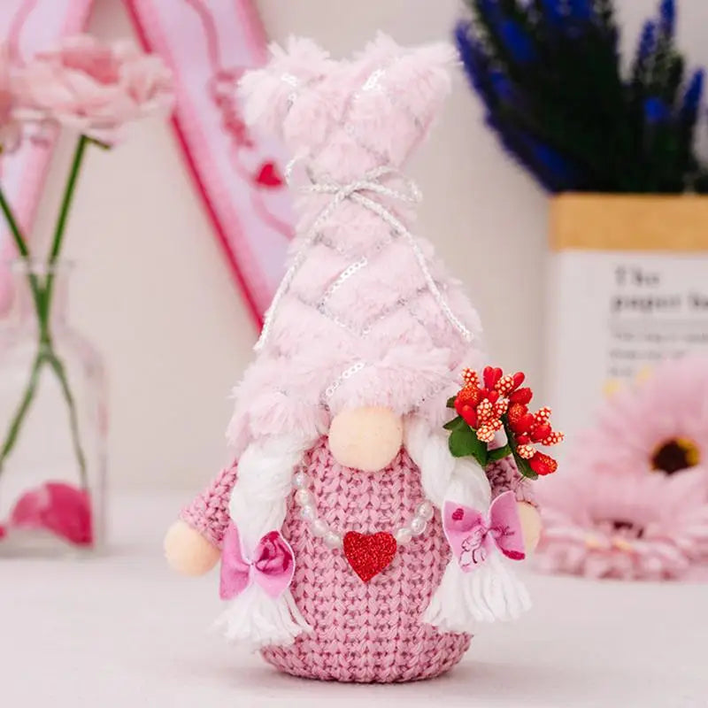 Valentine Gnomes Plush 2X Home Gnomes Dolls Valentine's Day Gnome Decoration Plush LED Lighted Gnomes Doll Ornaments For Holiday