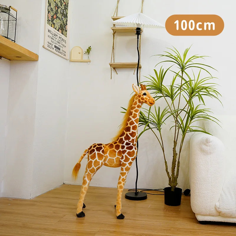 50-140cm High Quality Giant Real Life Giraffe Plush Toys Stuffed Animal Doll Soft Kids Children Baby Birthday Gifts Room Decor