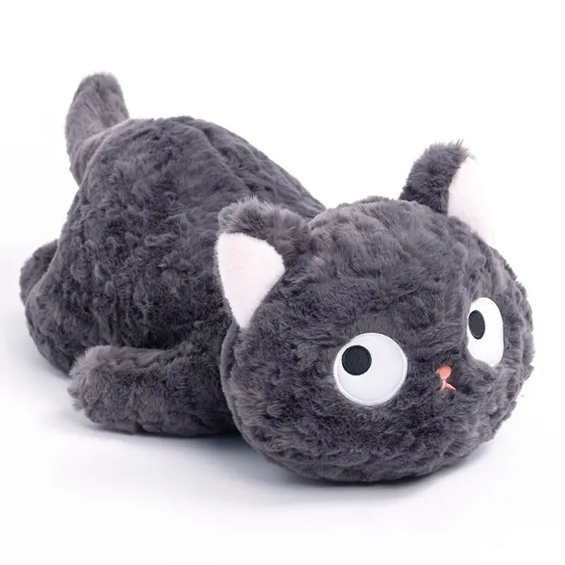 Funny Three Poses Fat Black Cat Plush Stuffed Animals Toy Lifelike Cat Doll for Boys and Girls Children Xmas Birthday Gift