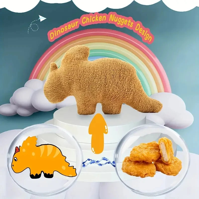 47cm Simulate Plush Dino Nugget Pillow Baby Sensory Toys Soft Stuffed Animal Dinosaur Chicken Block Doll Plush Toy Kids Gift Toy