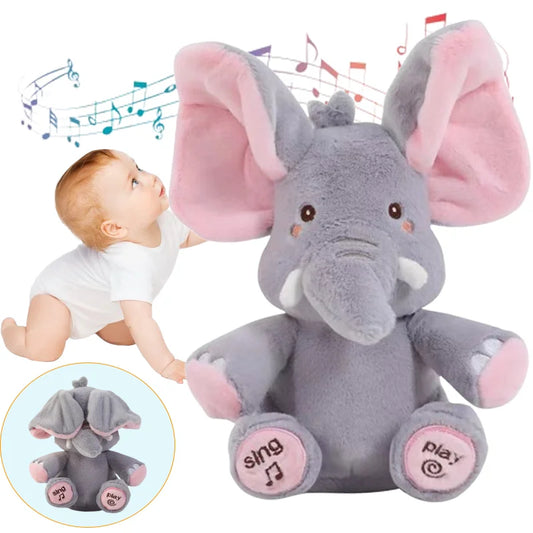 Animated Elephant Toys Plush Singing Elephant with Ears Moving Electric Plush Toy Cute Elephant Stuffed Animal Toy for Baby Gift