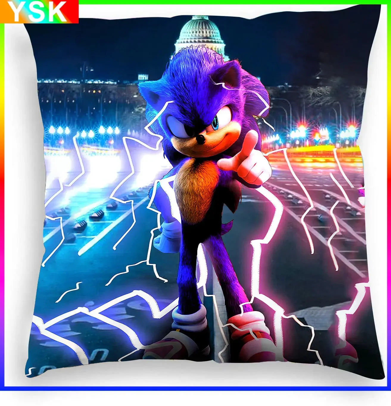 HOT Sonic Home Sofa Decorative Pillow Car Living Room Pillow Short Plush Gift for Girls Kids Boys Various Choices of Pillowcases