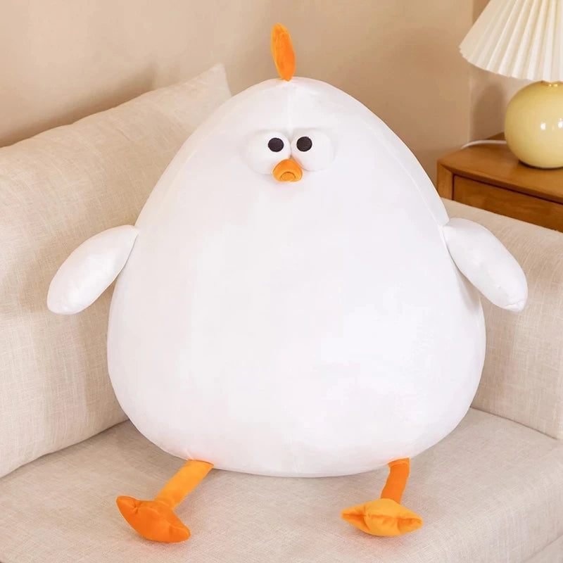 New Cute Anime Fat Chicken Plush Toys Stuffed Animals Seagull Chick Big Pillow Doll Baby Sleepping Plushie Gift for Kids