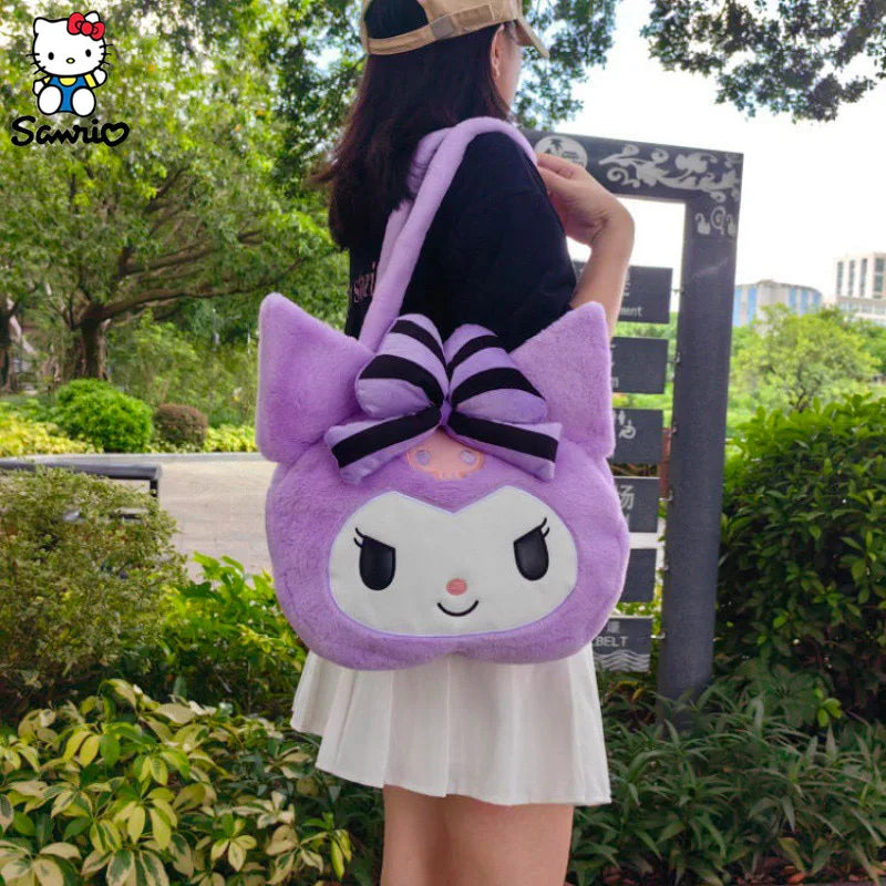 Anime Sanrio Bag Kawaii Kuromi Handbag Plush Shoulder Bags Women Messenger Bag High capacity Storage Bag Gifts