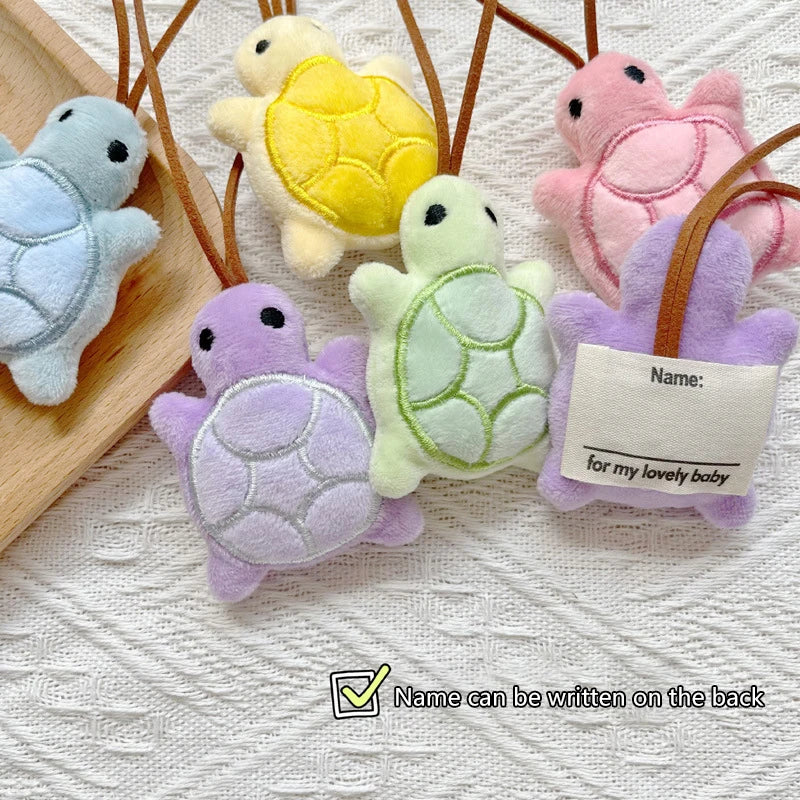 Cute Cartoon Plush Turtle Keychain Kawaii Turtle Doll Unique Design Squeak Knapsack Decor Car Keychain Pendant Accessories