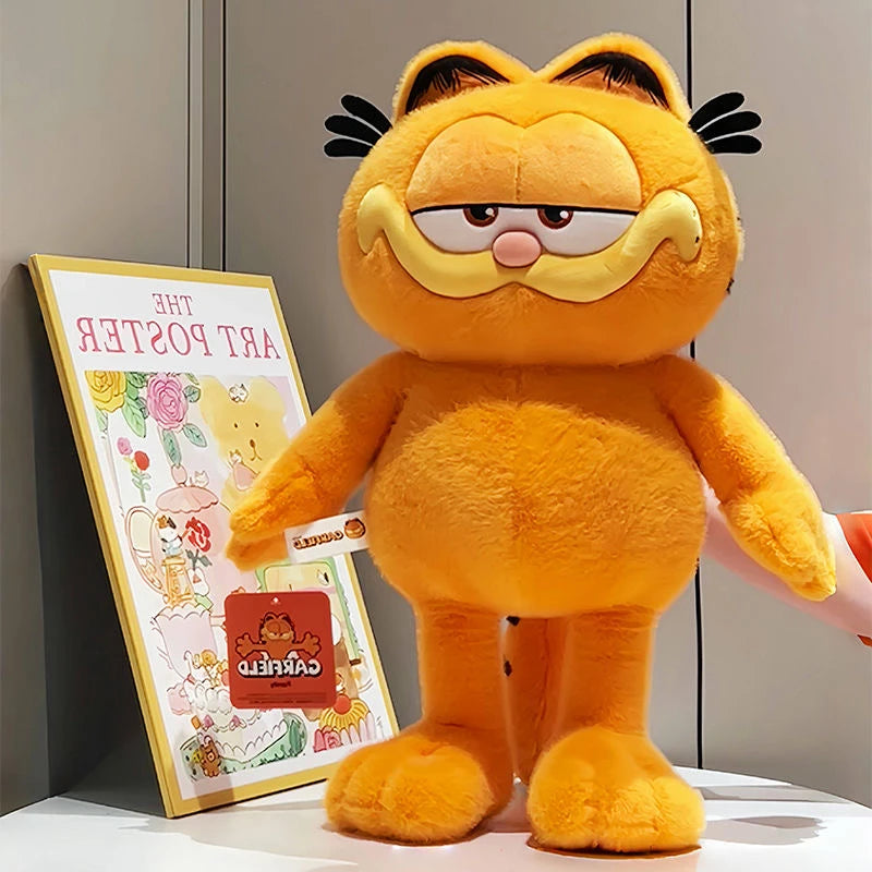 Miniso Kawaii Lazy Ginger Cat Garfield Kitty Plush Pillow Toys Garfield Cat Stuffed Doll Creative Sofa Decoration Boy Gift