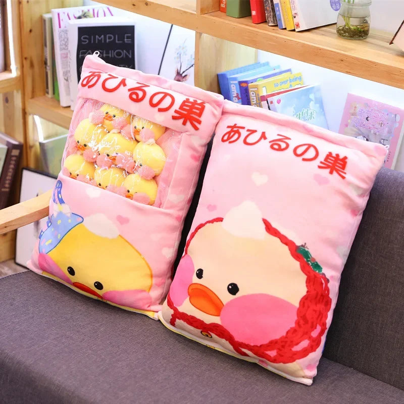 8pcs Kawaii LaLafanfan Cafe Duck Plush Balls Bag Snack Toy Soft Cartoon Animal Duck Stuffed Doll Sofa Pillow Girlfriend Kid Toys