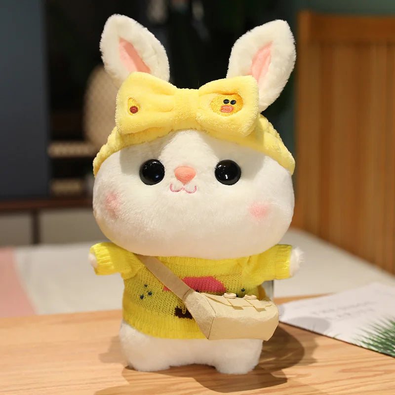 Soft Rabbit Lalafanfan Rabbit Cafe Girl Plush Toy Cute 30cm Kawaii Lalafanfan Doll Wearing Glasses Wearing Clothes Toys Gift