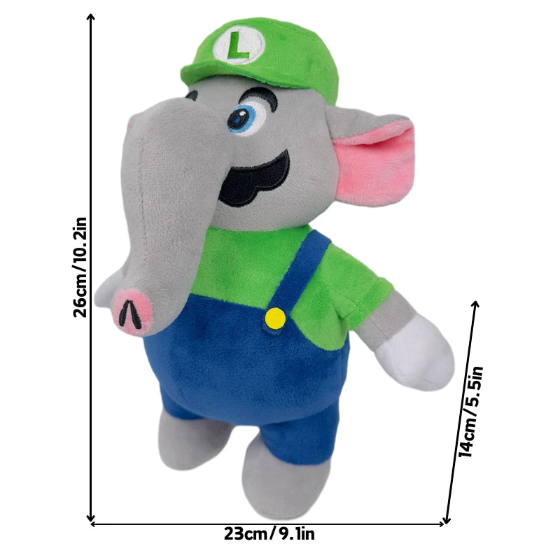 Kawaii Elephant Mario Luigi Princess Peach Daisy Toadette Soft Plush Toys Poplin Fire Spike Rolla Koopa Condart Pleuche Dolls