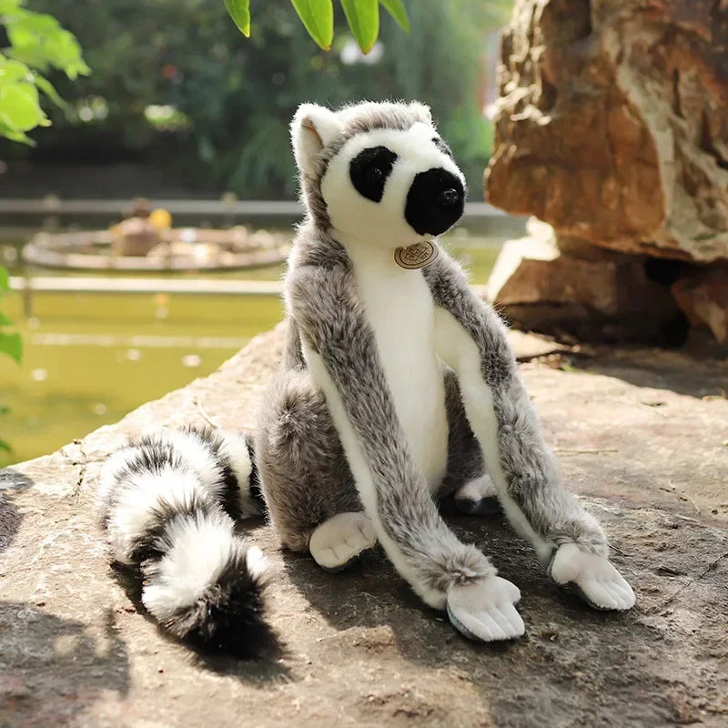 Simulation Lemur Plush Animal Monkey Toys Realistic Kawaii Stuffed Doll Room Decor Soft Pillow Children Boys Birthday Gifts