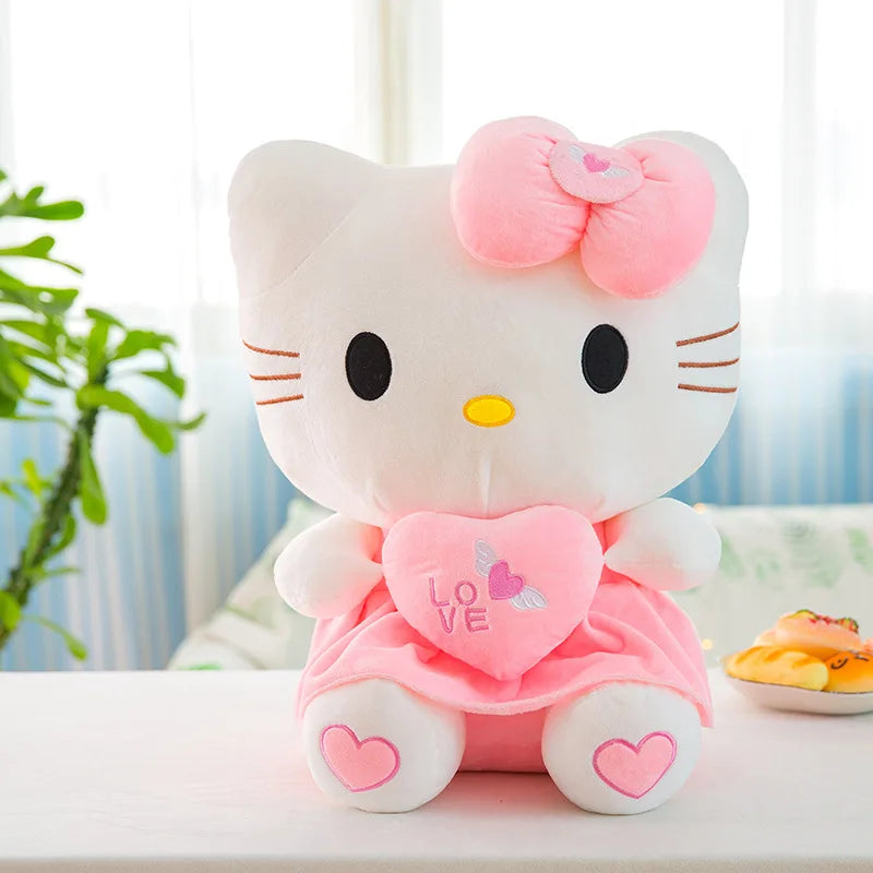 22-35cm Hello Kitty Anime Cute Stuffed Toys Sanrio KT Cat Plushier Soft Pillow Birthday Gifts For Girls Kawaii Pendant Dolls