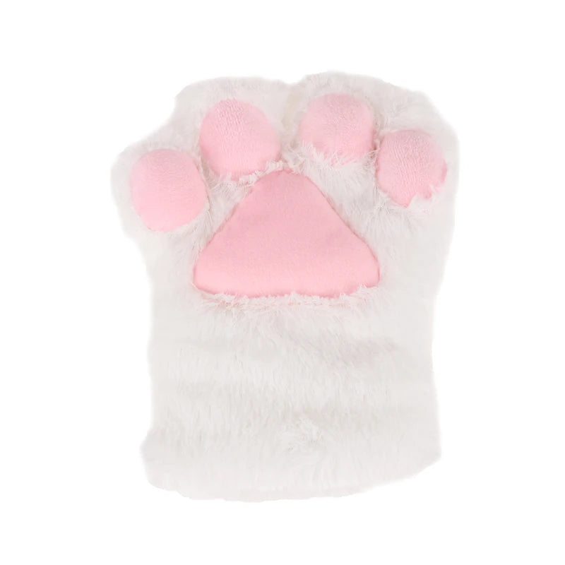 Cute Bear Cat Paw Gloves Fluffy Plush Cartoon Animal Anime Lolita Cosplay Mitten