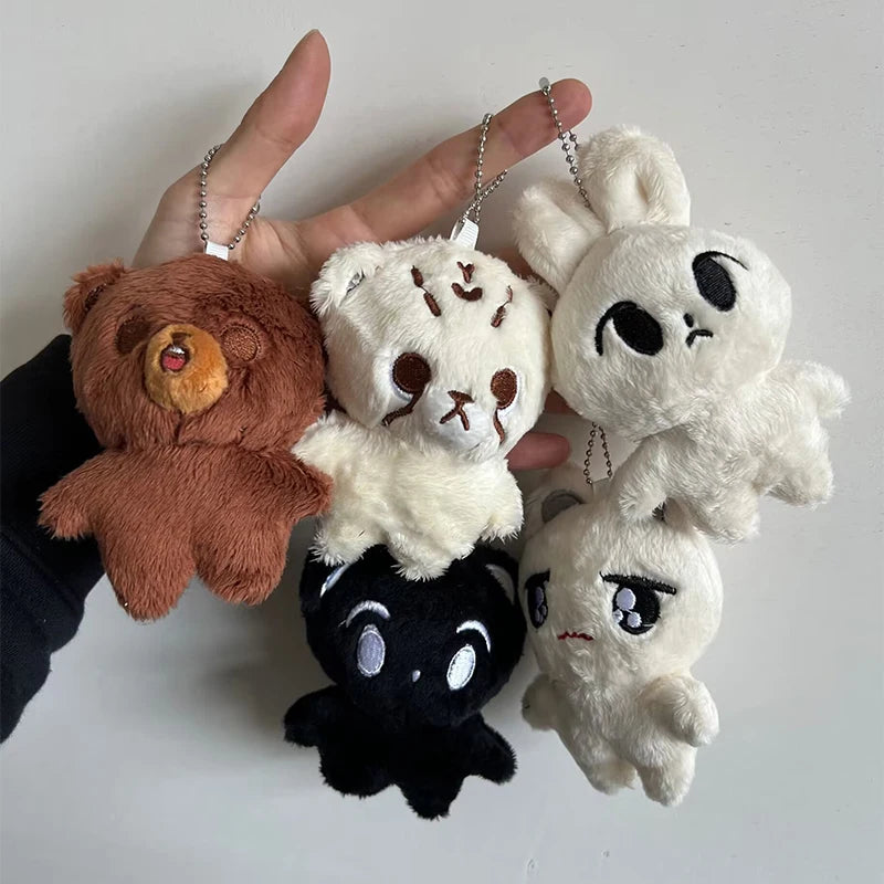 Kpop Cartoon Cheetah Lee Doyoung Mark Same Plush Keyrings Q Styles Mini Gomdo Lee Taeyong Keychains Key Rings Bag Pendants