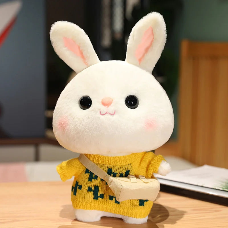 Soft Rabbit Lalafanfan Rabbit Cafe Girl Plush Toy Cute 30cm Kawaii Lalafanfan Doll Wearing Glasses Wearing Clothes Toys Gift