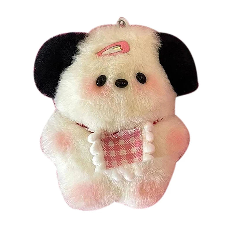 Kawaii Plush Puppy Doll Toys Keychian Cartoon Bag Pendant Charms Car Keyring For Women Girls Birthday Gifts