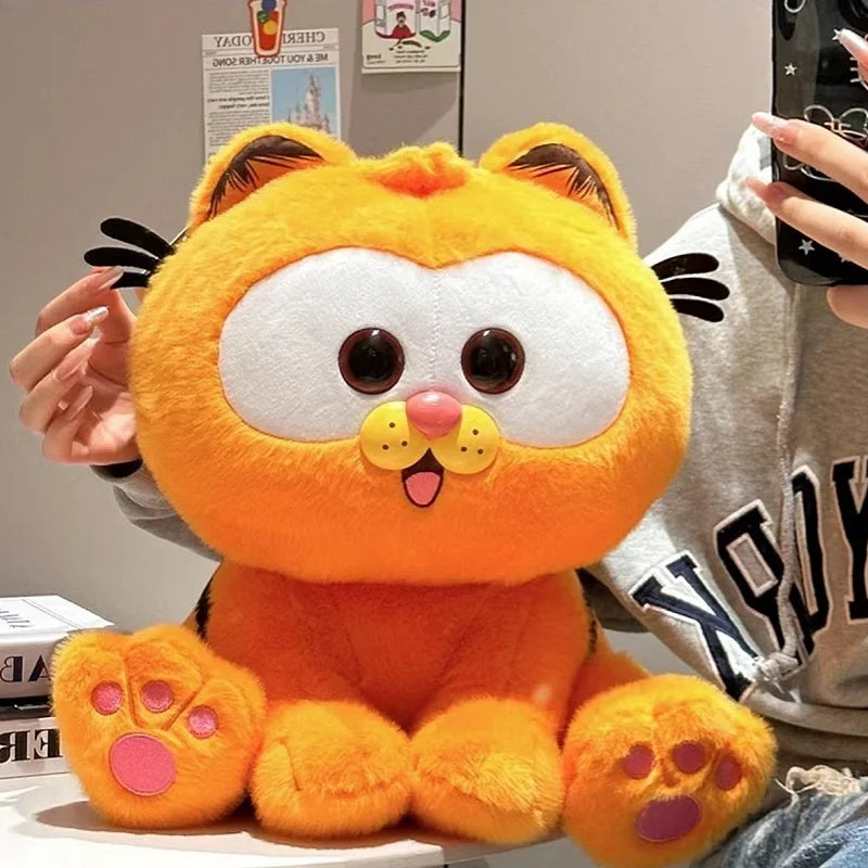 Miniso Kitty Cat Fat Angry Garfield Plush Toy Lazy Foolishly Tiger Skin Simulation Ugly Garfield Stuffed Doll Sofa Decoration