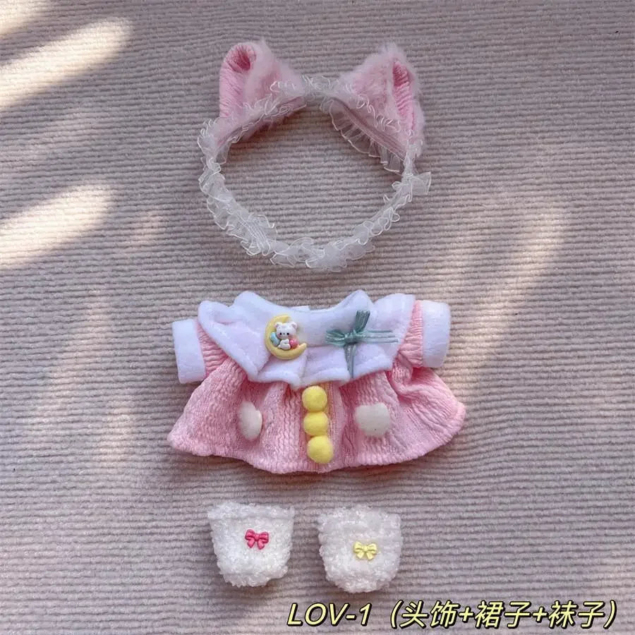 For Baby Three/20cm Rompers Cartoon Doll Replacement Outfit cotton doll baby clothes strap skirt no doll