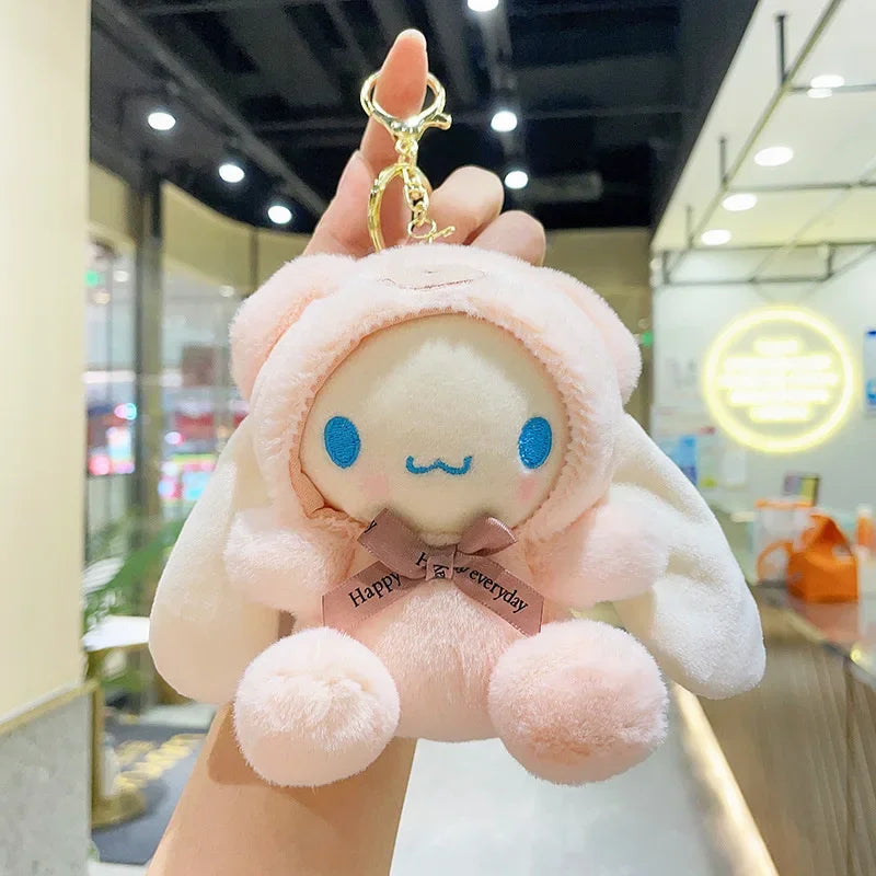 Sanrio Cross-dressing Cute Kawaii Hello Kitty My Melody Cinnamoroll Bag Plush Pendant Doll Doll Cartoon Keychain Doll Toy Gift