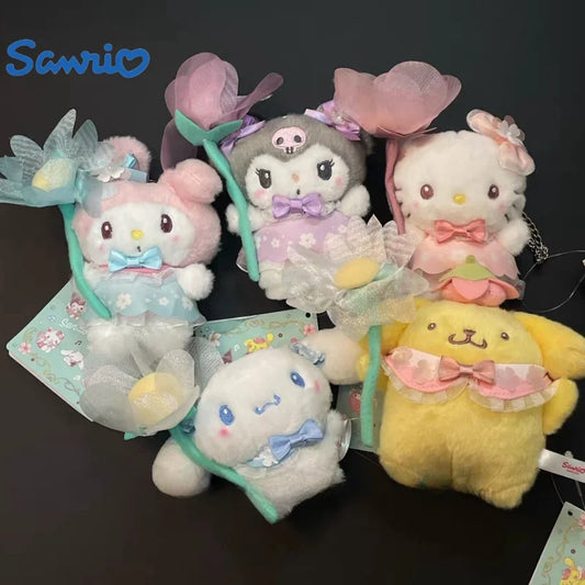 New Selling Hot Sanrio Hellokittys Kuromi My Melody Plush Doll Anime Kawaii Girl Plush Toy Bag Accessories Pendant Gift Keychain