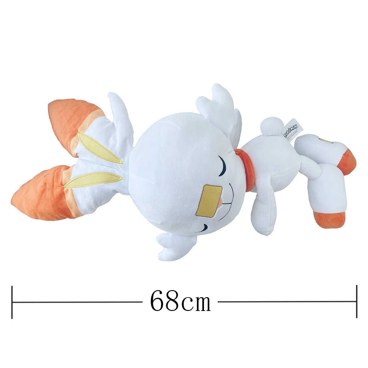 Big Size 68cm Sleeping Scorbunny Plush Toys Pokemon Cinderace Plushies Stuffed Doll Cartoon Rabbit Xmas Present For Kids Gift