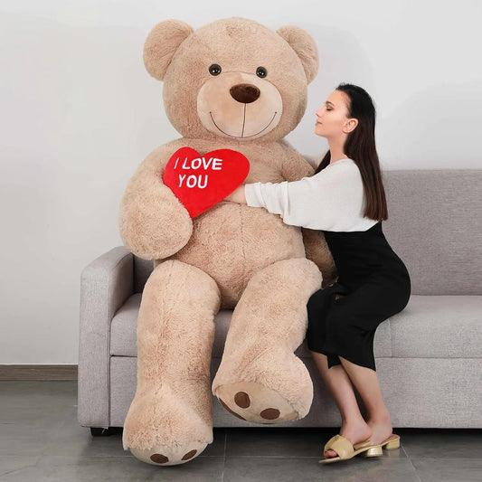 Tezituor Giant Teddy Bear 6ft Stuffed Animals - “I Love You”Red Heart Jumbo Human Size Teddy Bear for Lovers,  Valentine's Day