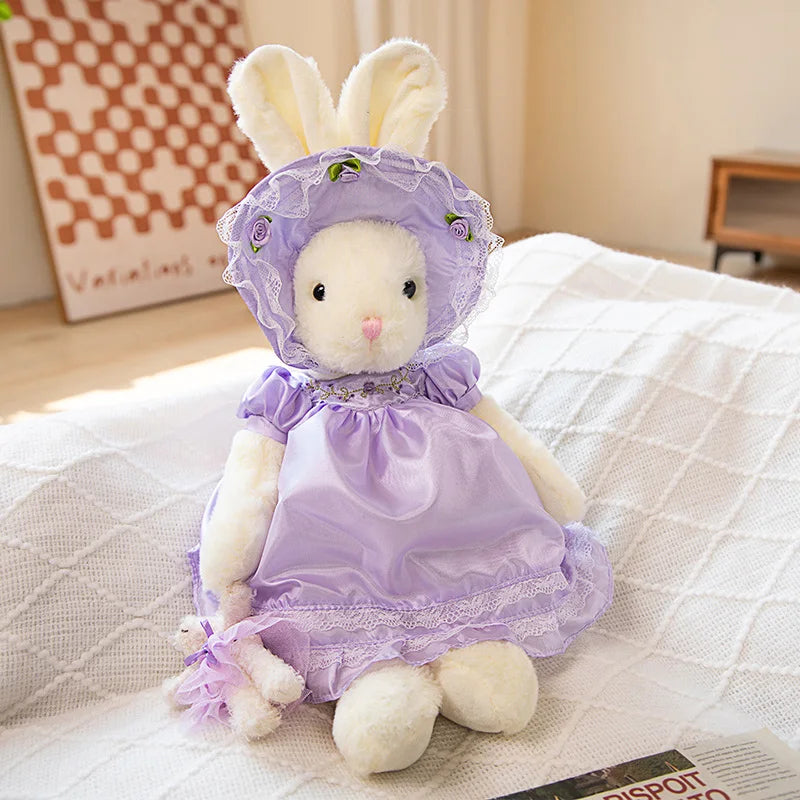 25/40cm Lovely Teddy Bear Bunny Wearing NightdressPlush Toys Stuffed Dolls For Baby Girls Children Girl Birthday Xmas Present