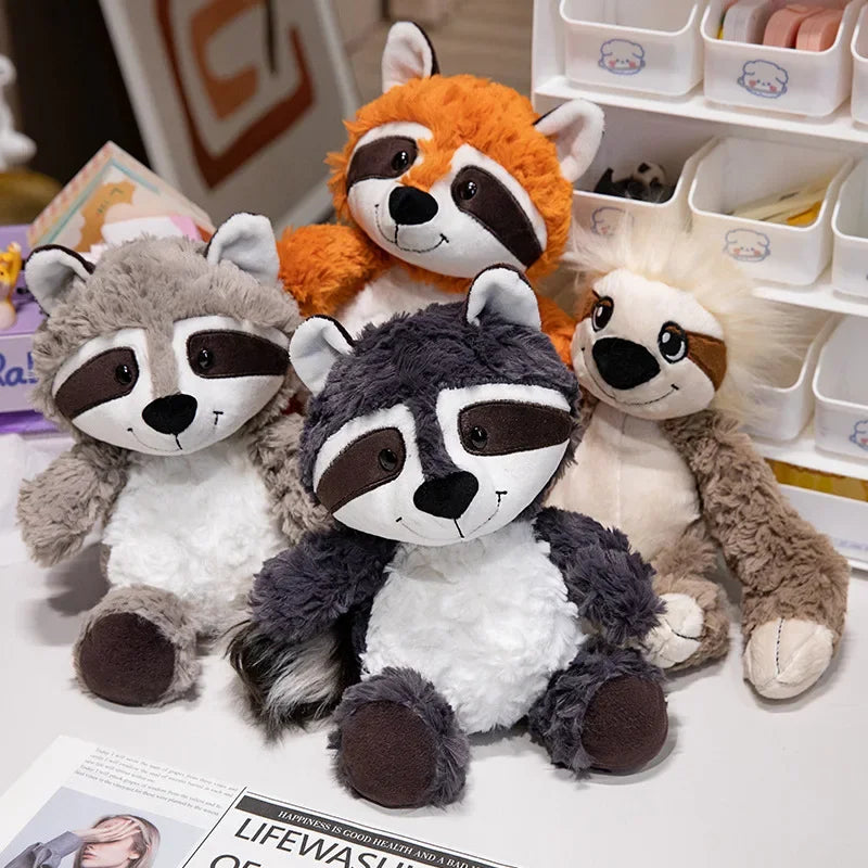 5Size Fox Gray Sloth Raccoon Plush Toy Baby Appease Doll Huggble Doll Kids Birthday Gift Kawaii Stuffed Animal Gift  Decor